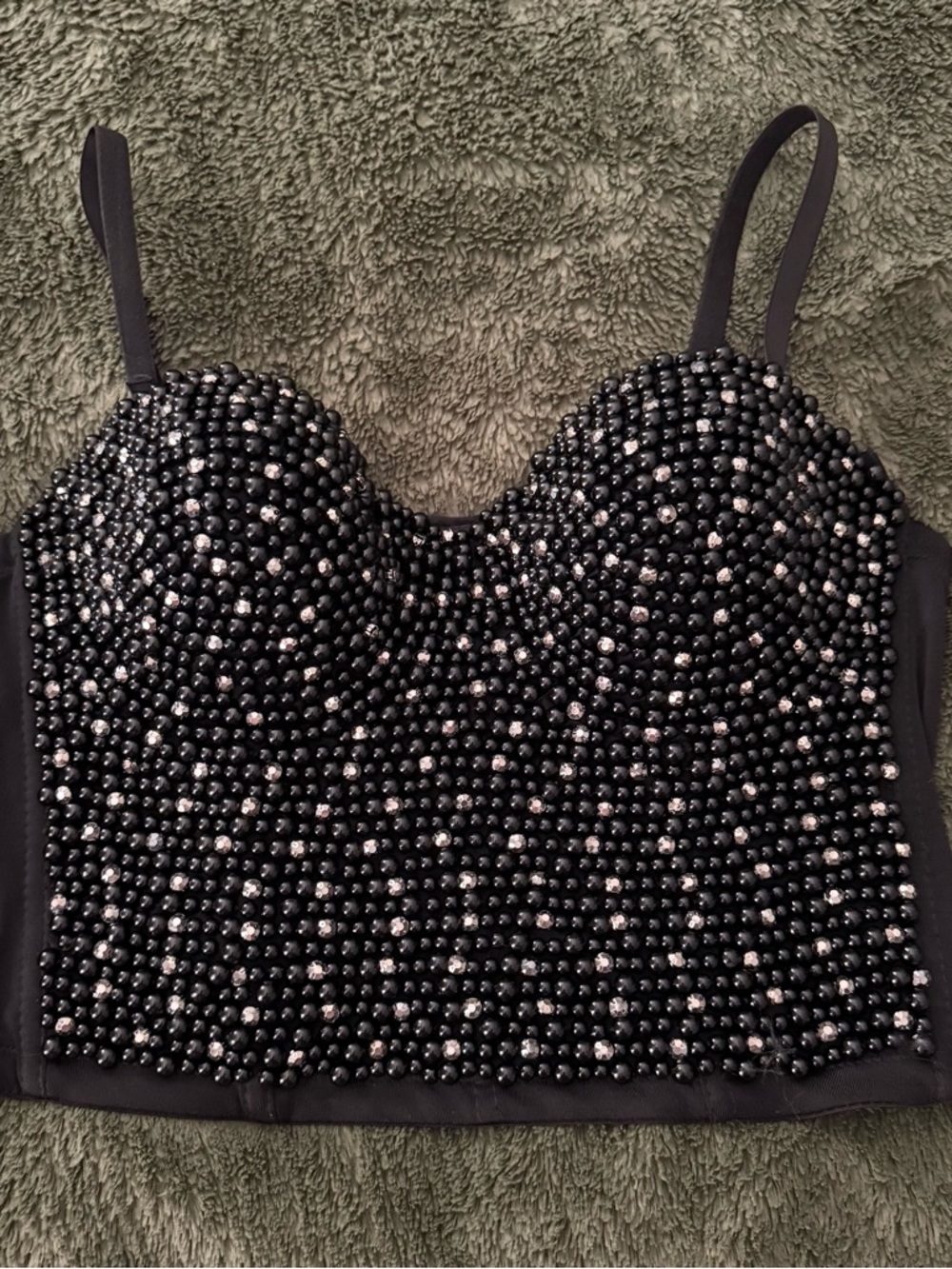 love J Black Beaded Bustier Camisole
